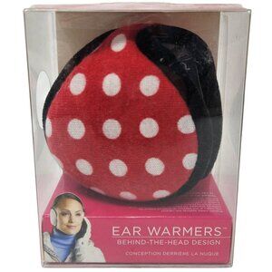 180's Women Ear Warmers Adjustable Behind-The-Head Winter Earmuffs, Polka Dots
